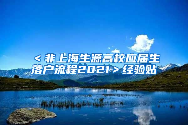 ＜非上海生源高校应届生落户流程2021＞经验贴