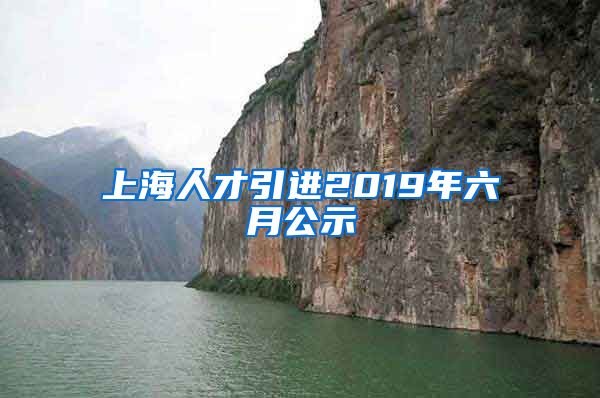 上海人才引进2019年六月公示