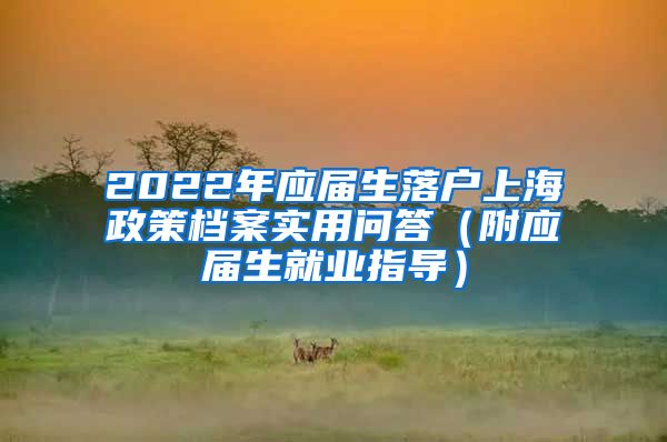 2022年应届生落户上海政策档案实用问答（附应届生就业指导）