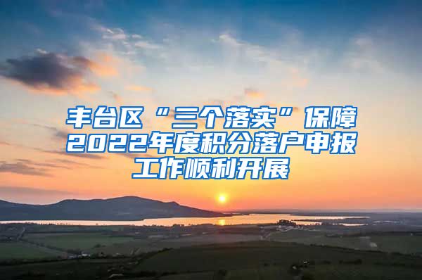 丰台区“三个落实”保障2022年度积分落户申报工作顺利开展