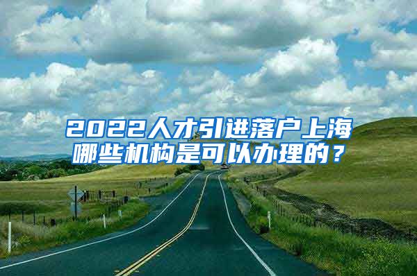 2022人才引进落户上海哪些机构是可以办理的？