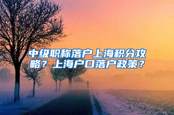 中级职称落户上海积分攻略？上海户口落户政策？