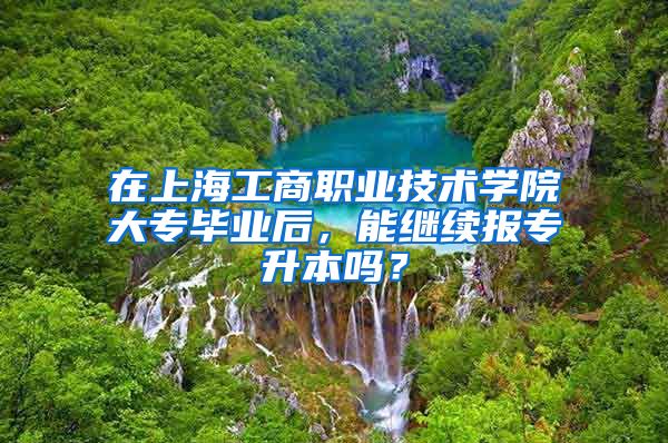 在上海工商职业技术学院大专毕业后，能继续报专升本吗？