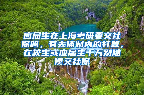 应届生在上海考研要交社保吗，有去体制内的打算，在校生或应届生千万别随便交社保