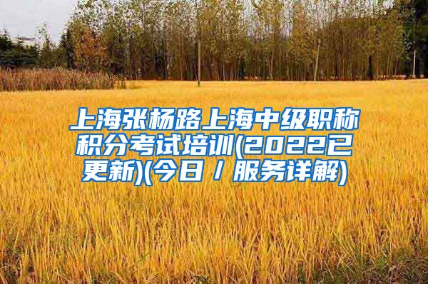上海张杨路上海中级职称积分考试培训(2022已更新)(今日／服务详解)