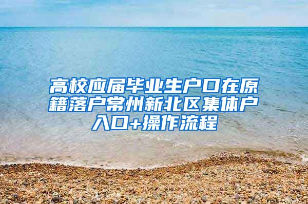 高校应届毕业生户口在原籍落户常州新北区集体户入口+操作流程