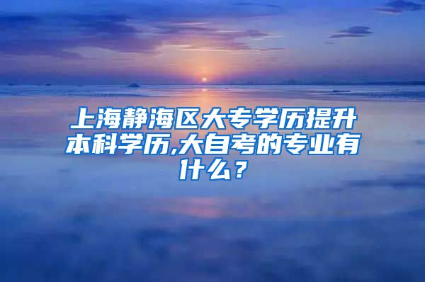 上海静海区大专学历提升本科学历,大自考的专业有什么？