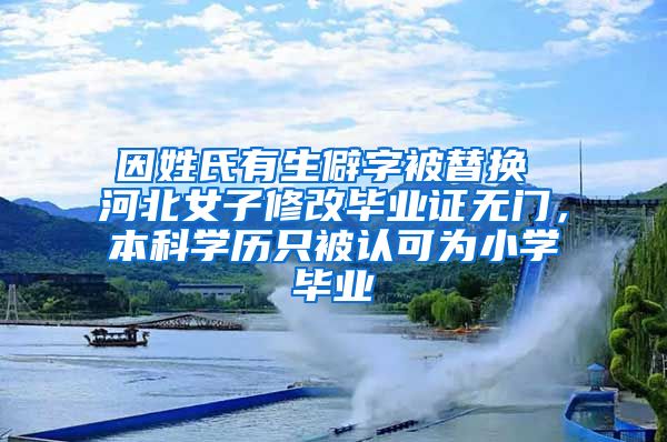 因姓氏有生僻字被替换 河北女子修改毕业证无门，本科学历只被认可为小学毕业