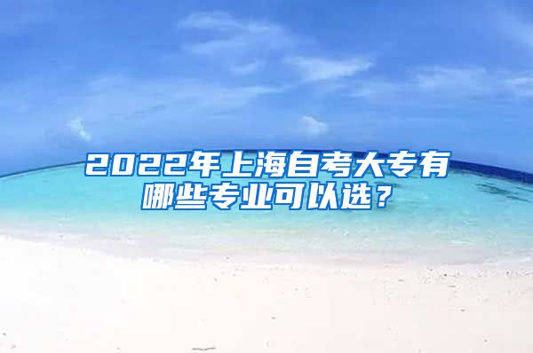 2022年上海自考大专有哪些专业可以选？