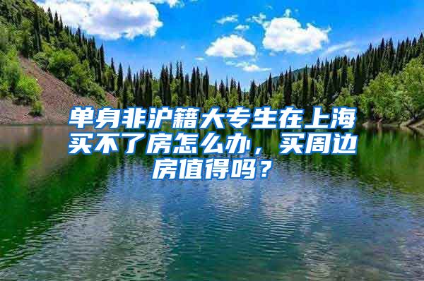 单身非沪籍大专生在上海买不了房怎么办，买周边房值得吗？