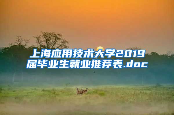 上海应用技术大学2019届毕业生就业推荐表.doc