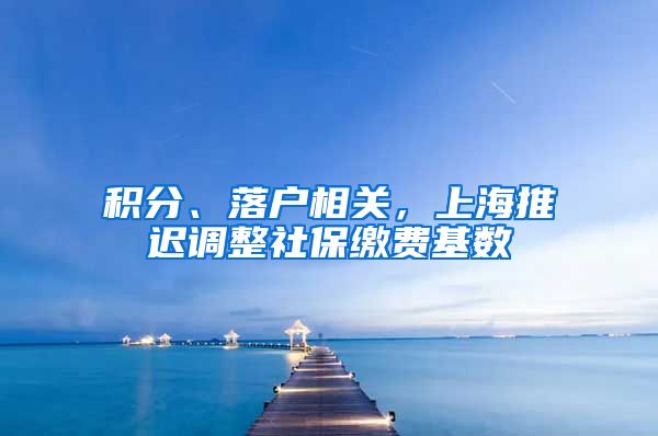 积分、落户相关，上海推迟调整社保缴费基数