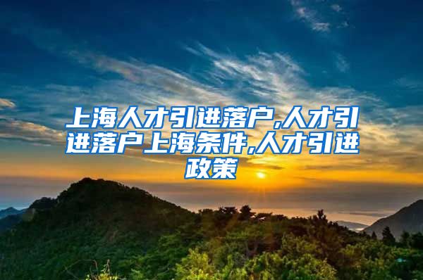 上海人才引进落户,人才引进落户上海条件,人才引进政策