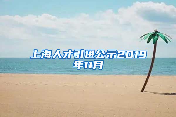 上海人才引进公示2019年11月