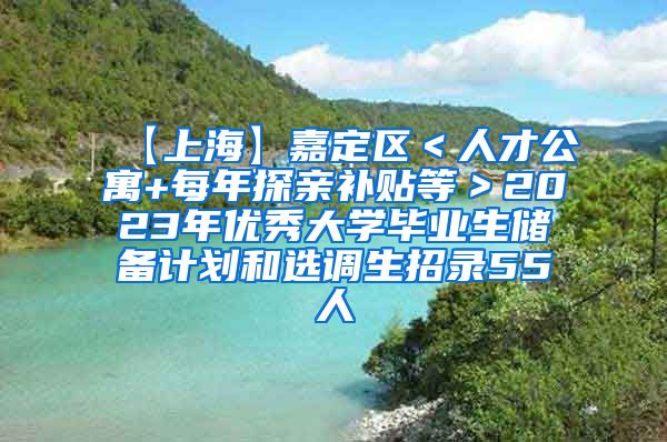 【上海】嘉定区＜人才公寓+每年探亲补贴等＞2023年优秀大学毕业生储备计划和选调生招录55人