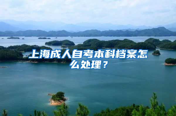 上海成人自考本科档案怎么处理？