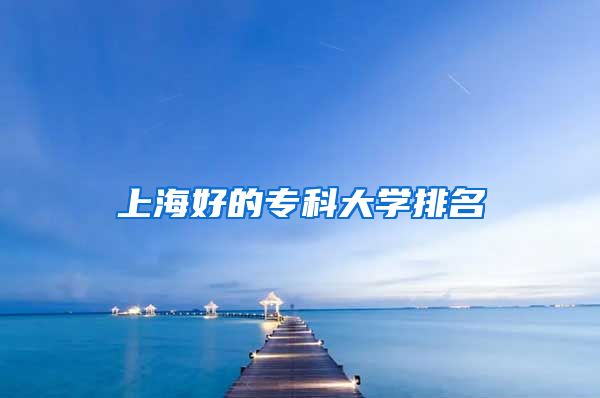 上海好的专科大学排名