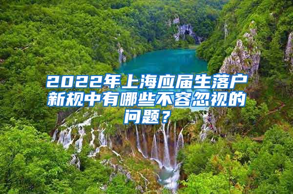 2022年上海应届生落户新规中有哪些不容忽视的问题？