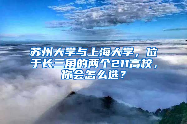 苏州大学与上海大学，位于长三角的两个211高校，你会怎么选？