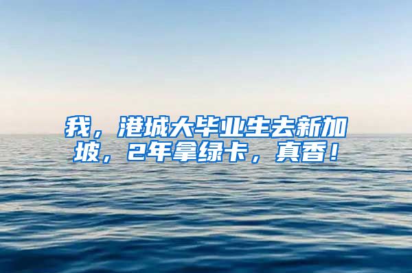 我，港城大毕业生去新加坡，2年拿绿卡，真香！