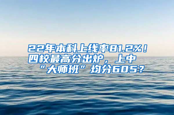 22年本科上线率81.2%！四校最高分出炉，上中“大师班”均分605？