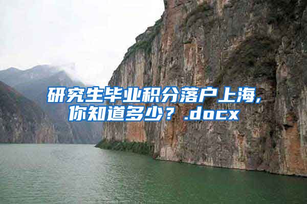 研究生毕业积分落户上海,你知道多少？.docx