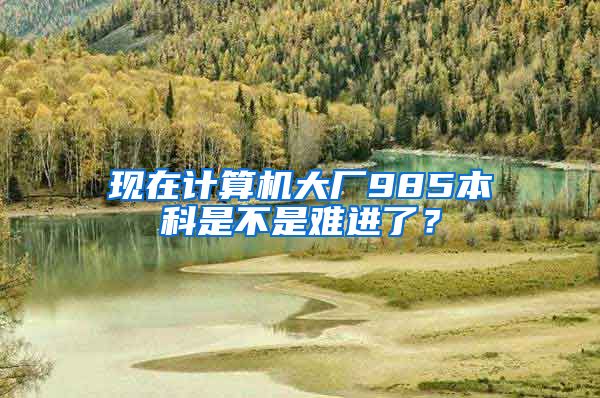 现在计算机大厂985本科是不是难进了？