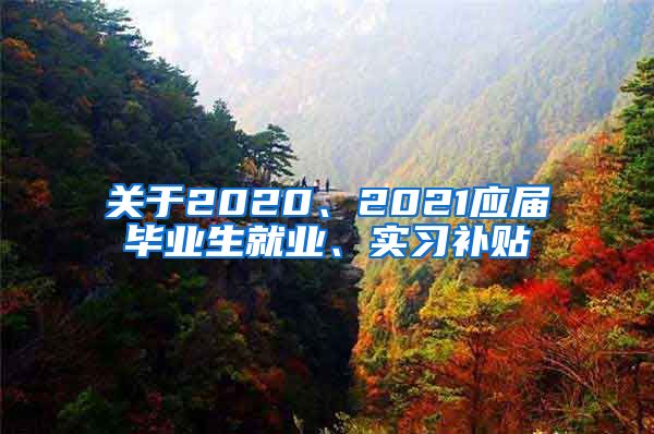 关于2020、2021应届毕业生就业、实习补贴