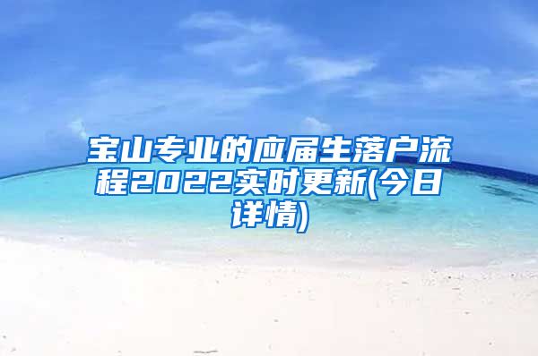 宝山专业的应届生落户流程2022实时更新(今日详情)