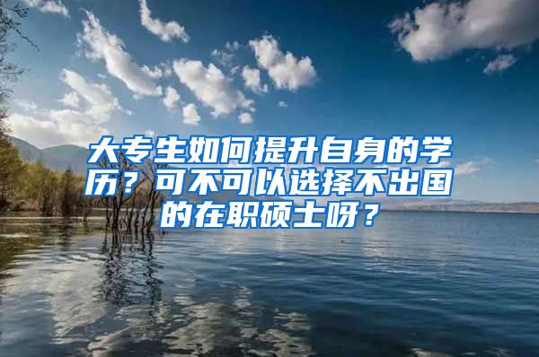 大专生如何提升自身的学历？可不可以选择不出国的在职硕士呀？