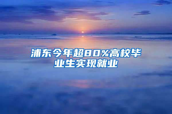 浦东今年超80%高校毕业生实现就业