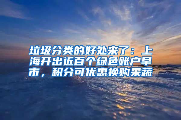 垃圾分类的好处来了：上海开出近百个绿色账户早市，积分可优惠换购果蔬