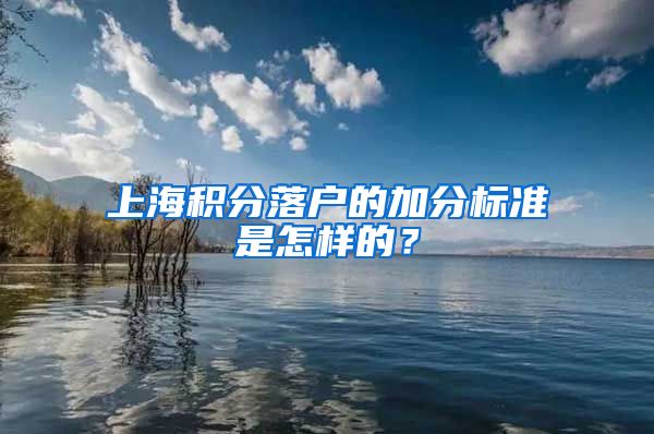 上海积分落户的加分标准是怎样的？