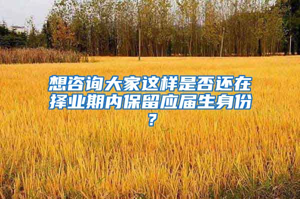 想咨询大家这样是否还在择业期内保留应届生身份？