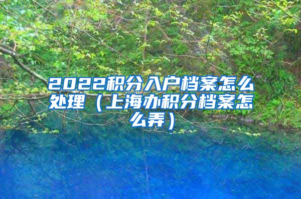 2022积分入户档案怎么处理（上海办积分档案怎么弄）