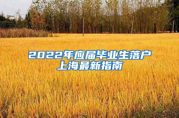 2022年应届毕业生落户上海最新指南