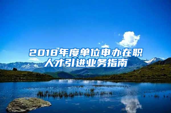 2018年度单位申办在职人才引进业务指南