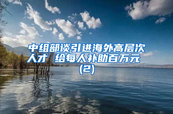 中组部谈引进海外高层次人才 给每人补助百万元 (2)