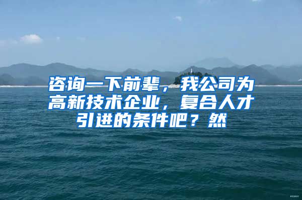 咨询一下前辈，我公司为高新技术企业，复合人才引进的条件吧？然