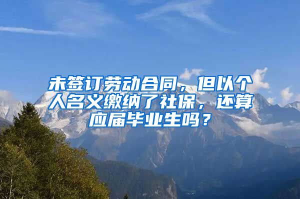 未签订劳动合同，但以个人名义缴纳了社保，还算应届毕业生吗？