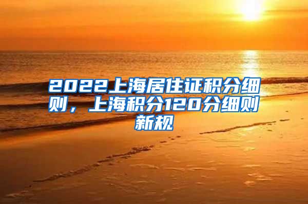 2022上海居住证积分细则，上海积分120分细则新规