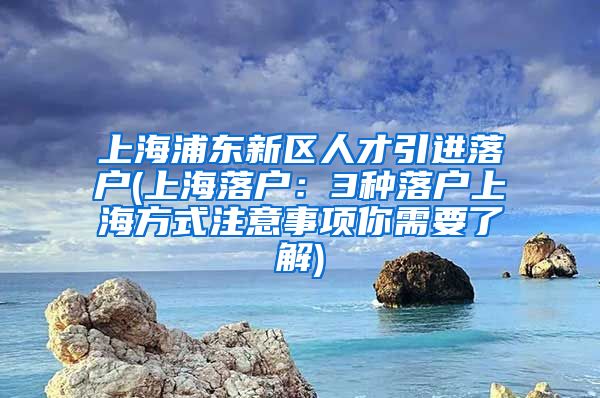 上海浦东新区人才引进落户(上海落户：3种落户上海方式注意事项你需要了解)