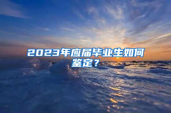 2023年应届毕业生如何鉴定？