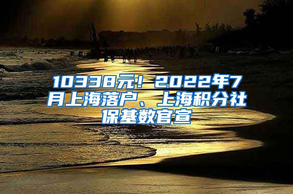 10338元！2022年7月上海落户、上海积分社保基数官宣