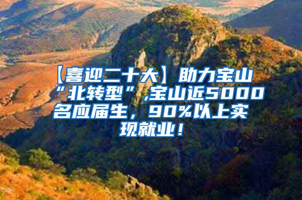 【喜迎二十大】助力宝山“北转型”,宝山近5000名应届生，90%以上实现就业！