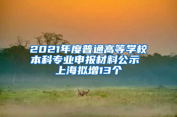 2021年度普通高等学校本科专业申报材料公示 上海拟增13个