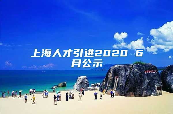 上海人才引进2020 6月公示