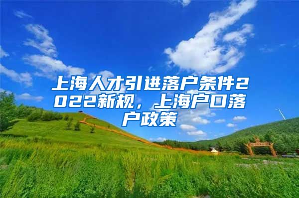 上海人才引进落户条件2022新规，上海户口落户政策