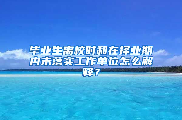 毕业生离校时和在择业期内未落实工作单位怎么解释？