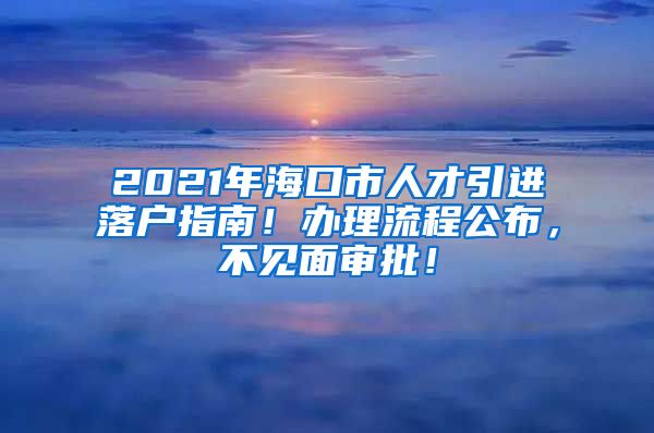 2021年海口市人才引进落户指南！办理流程公布，不见面审批！